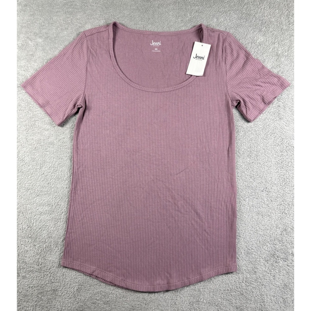 Jenni Intimates Women's Ribbed Short Sleeve Lounge Shirt Rose‎ Size XS NWT
